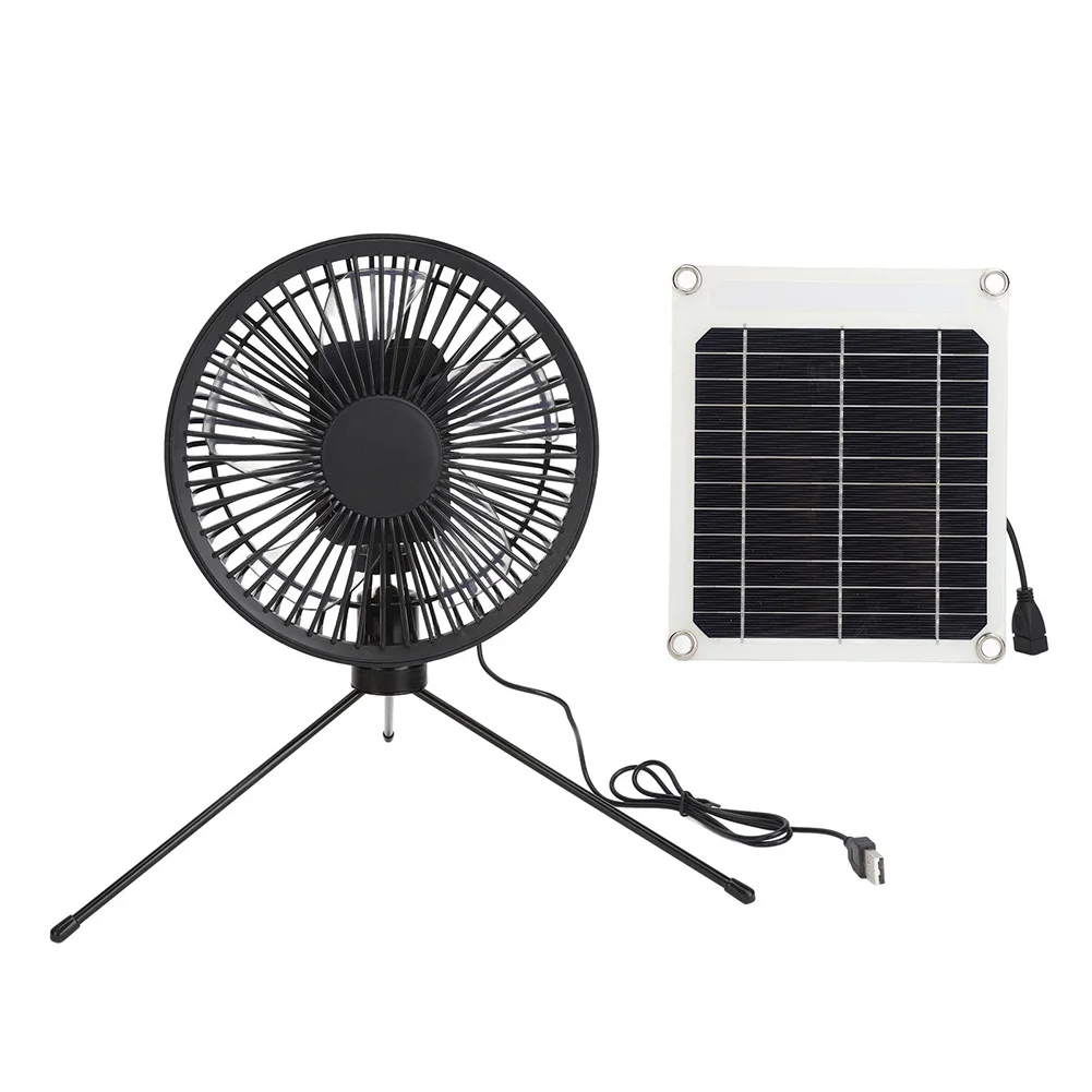Camping Trips Outdoor Folding Fan Adjustable Table Fan Adjustable Fan Cool Airflow Efficient Solar Power Fishing Excursions