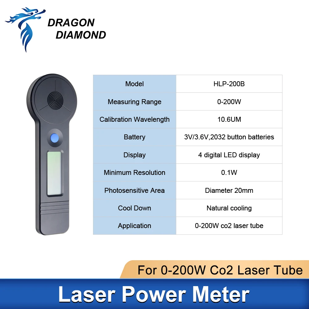 Imagem -05 - Medidor Handheld Hlp200b do Poder do Tubo do Laser do Co2 para o Tubo do Laser 0-200w e a Máquina de Corte do Gravador