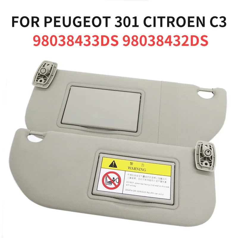 Interior Sun Visor 98038433DS 98038432DS For Peugeot 301 Citroen C3 Left Right Replacement Set