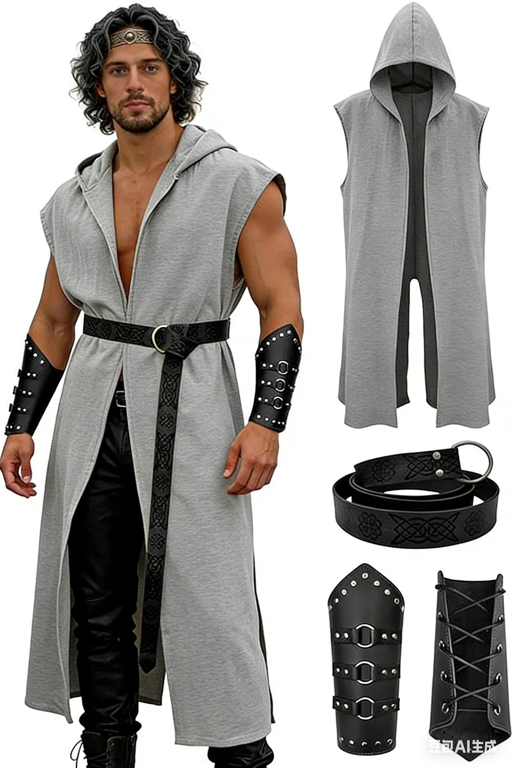Ensemble de costumes Renaissance pour hommes Verceco – Costume médiéval/Renaissance pour hommes avec