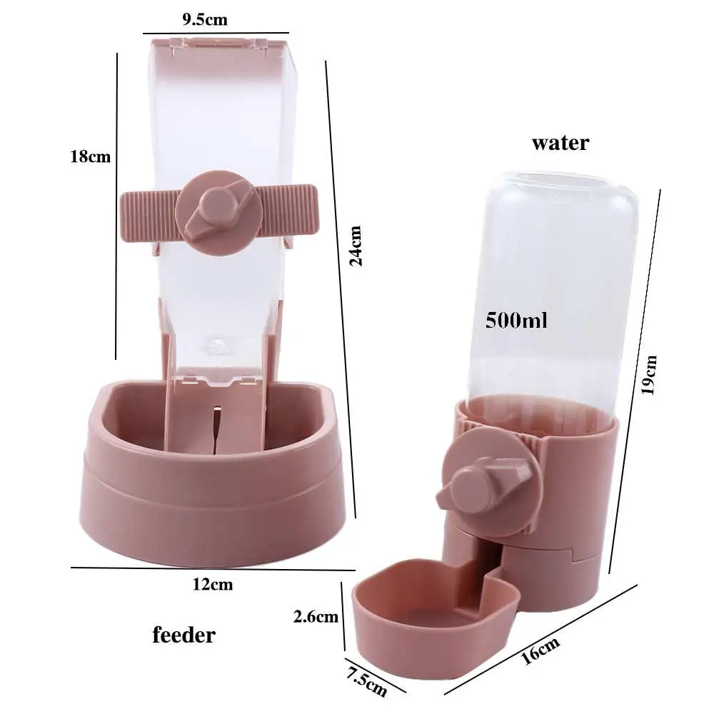 Automatic For Puppy Cats Rabbit Pet Cage Hanging Feeding Product Water Bottle Pet Bowls Drinker Feeder Pet Food Container