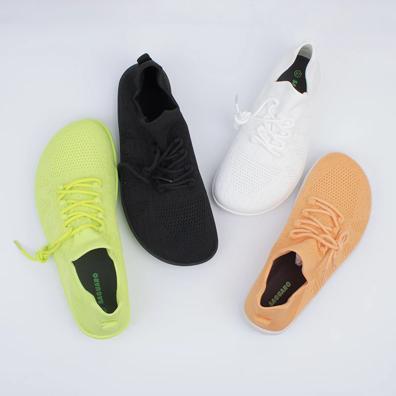 SAGUARO Men's Breathable 4E Wide Foot Cross Training Barefoot Running Shoes Slip-On Mesh Low Cut Rubber Outsole Anti-Slip