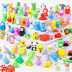 10/5Pcs Cute Animal Eraser Detachable Eraser Individual Package  Student Prize Rubber School Stationery