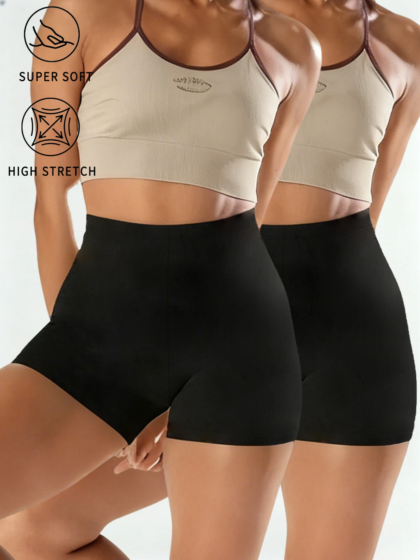 2 pack Women's Yoga Running Biker Shorts, Super Soft High Elasticity No See Through Workout Cycling Gym Fitness Activewear