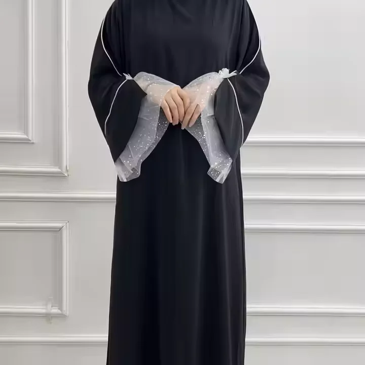 

Femme Musulmane Vestidos Lace Jalabiya Ramadan Muslim Women Maxi Dress Dubai Abaya Turkey Kaftan Kebaya Islam Clothing Vestidos