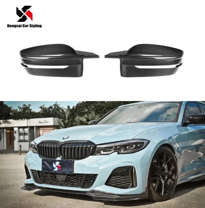 

M Look Style Dry Carbon Fiber LHD Side View Mirror Covers Caps for BMW 3 Series G20 320i 325i 340i M Sport