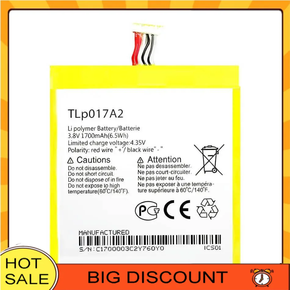 

Mobile Phone Battery Tlp017a1 Tlp017a2 1700Mah For Alcatel One Touch Idol Mini OT-6012A OT-6012E OT-6012W OT 6012A 6012E 6012W