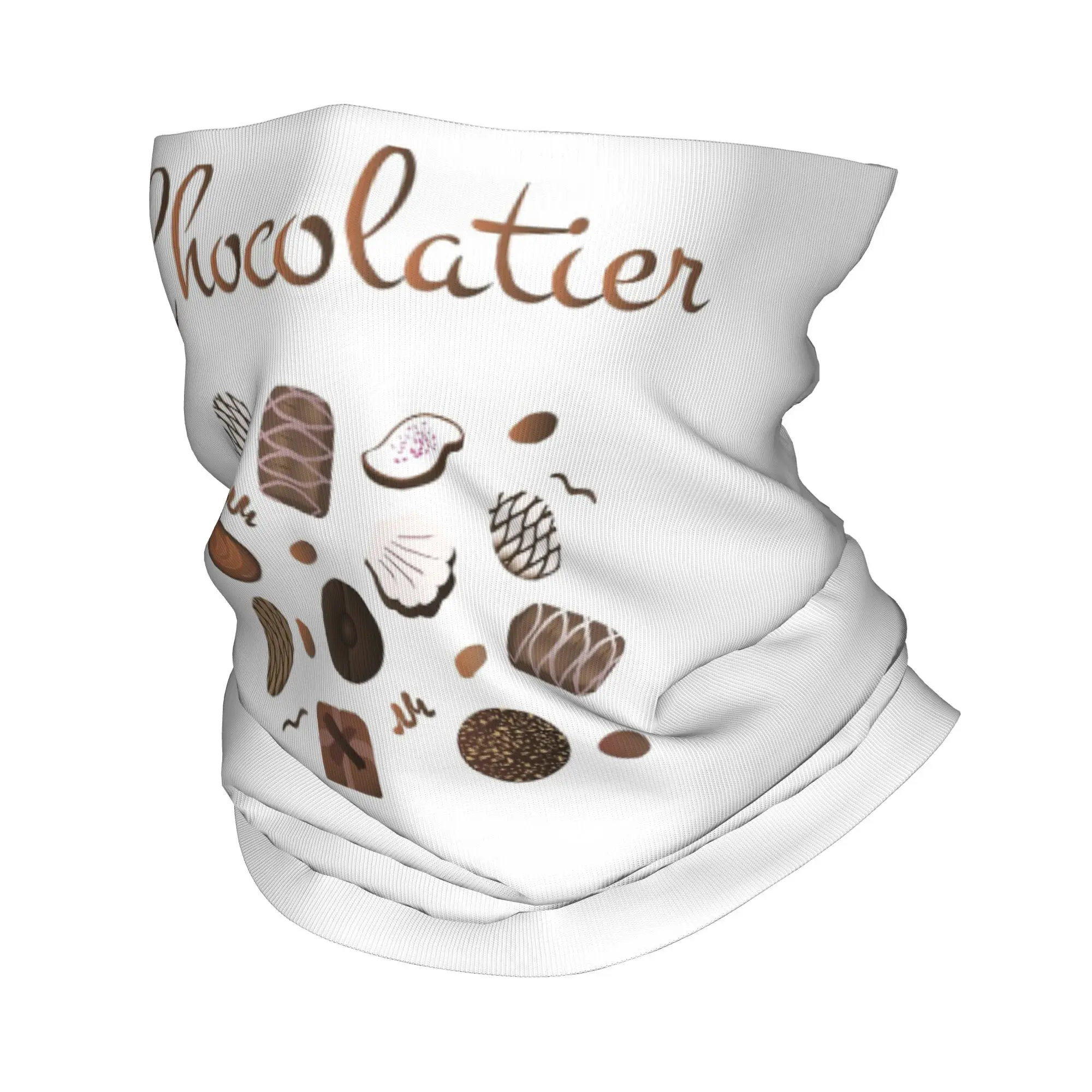 Chocolatier Chocolade Snoepjes Bandana Hals Cover Gedrukt Masker Sjaal Warme Bivakmuts Hardlopen Voor Mannen Vrouwen Volwassen Wasbaar