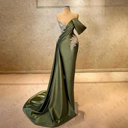 2024 Gorgeous Women's Mermaid Prom Dresses Sexy Off Shoulder Arabian Princess Evening Gowns Sparkling Bead Embroidery Vestidos