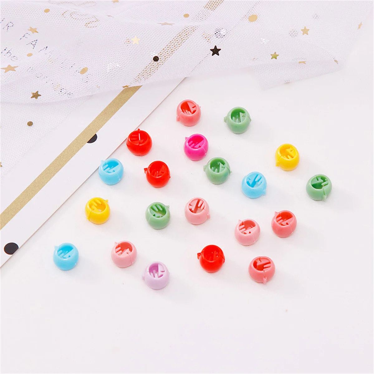 60pcs Hair Braids Maker Beads Headwear Cute Candy Colors Plastic Hairpins Hair Claw Clips For Women Girls Hair Accessories