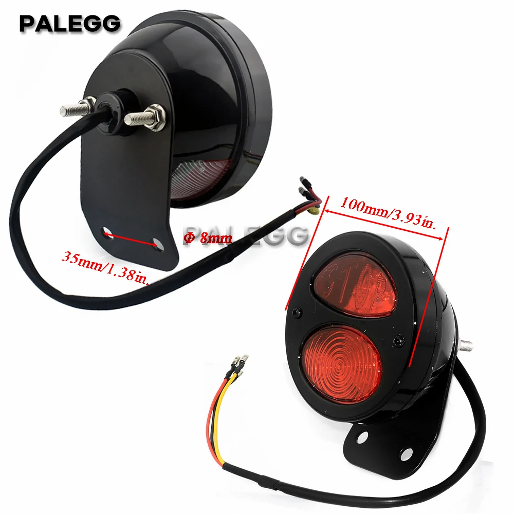 Universal LED Motorcycle Rear Light Running Brake Stop Lamp Aluminum Motorbike Indicator For Cafe Racer