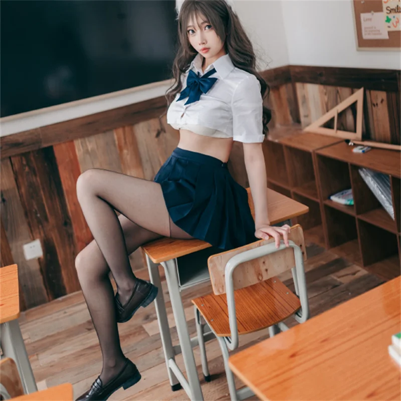 Japanese School Girl Uniform Judgement JK Sailor Basic Cartoon Navy Sailor Uniform Sets Navy Maid Costume Women