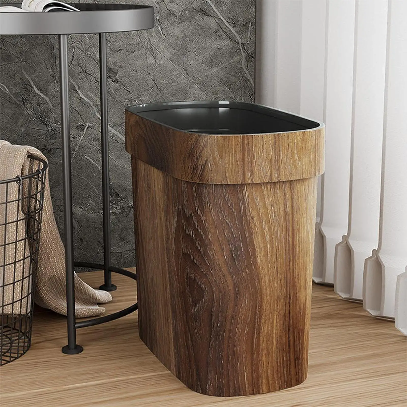 Narrow Space Rubbish Container Garbage Bin for Living Room Home Study Room