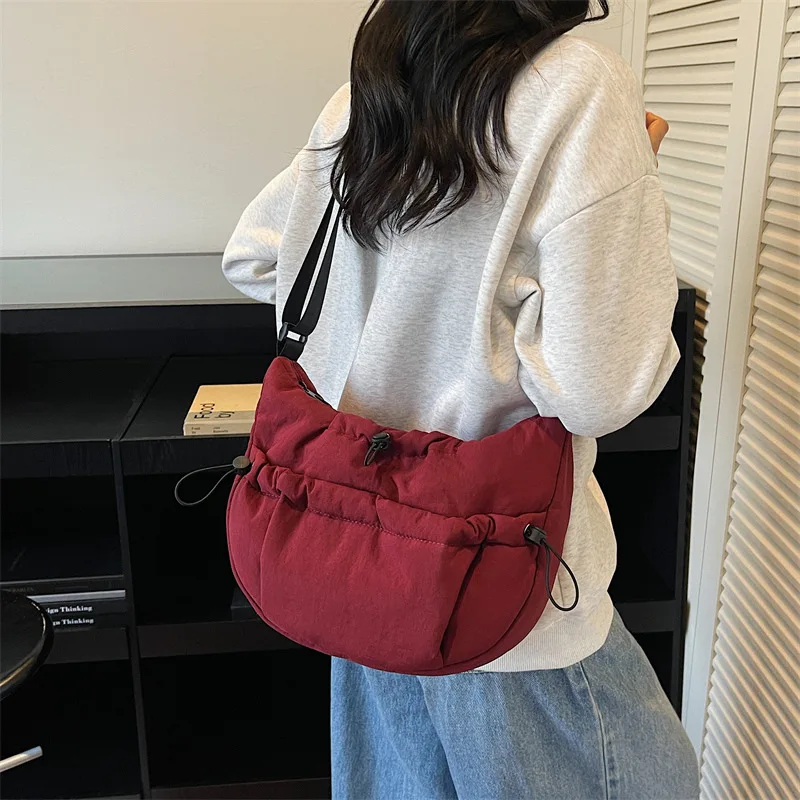 

Fall Winter Women's Bag Light Cotton Padded Crossbody Bag Minimalist Dumpling Shoulder Bags Commuter Purse Lady bolsa feminina