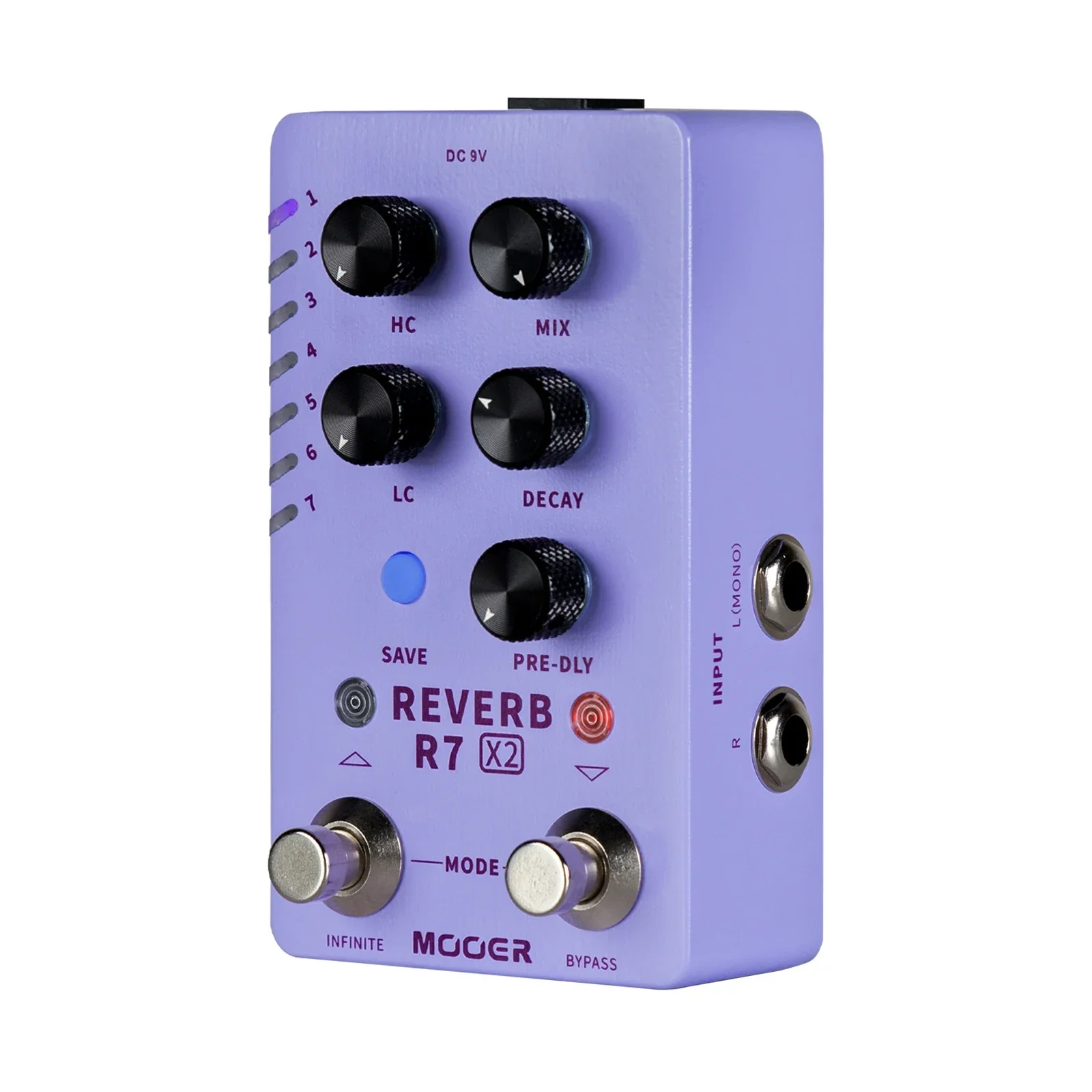 MOOER R7 Reverb X2 pedale effetto chitarra effetto riverbero Stereo con 14 accessori per chitarra elettrica a pedale con revers diversi incorporati