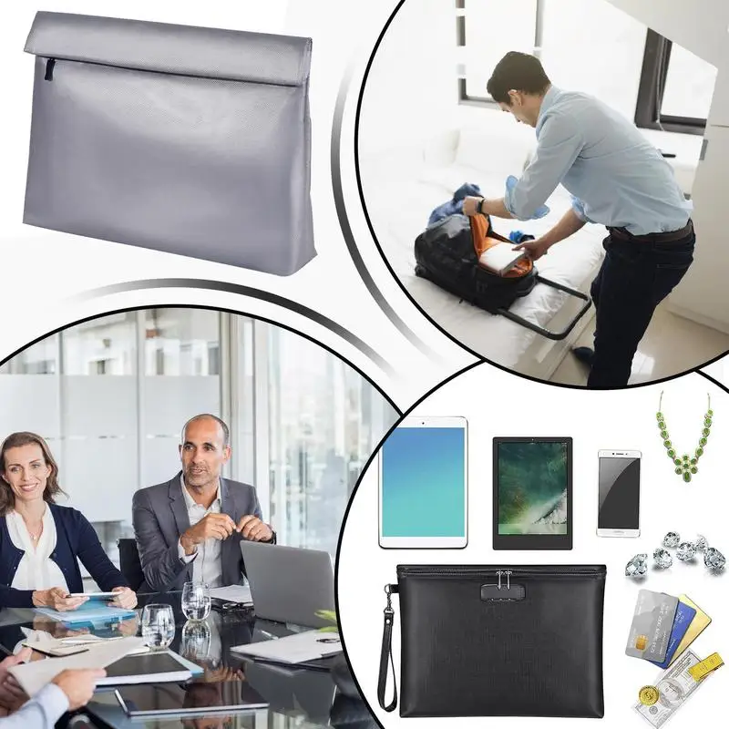 Fire Proof Bags For Cash Fire Proof Money Pouch Waterproof Document Storage Organizer Fireproof Storage Envelopes With Zipper