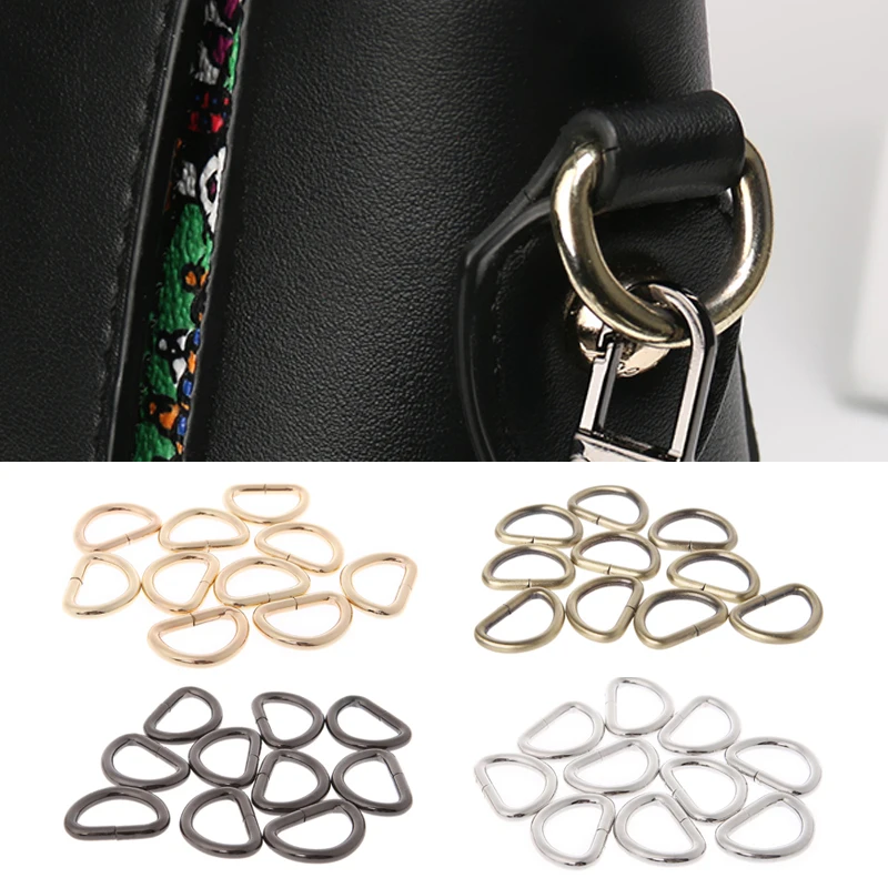 10Pcs/lot 13/16/20/25mm Strap Buckle Inner Width Metal Half Round Shaped Non Welded D Ring For Bag Strap Belt Purse DIY Bag