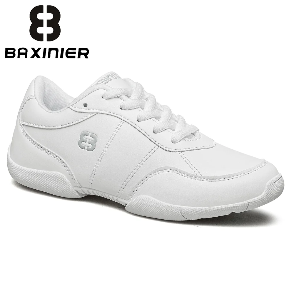 BAXINIER ユースガールズチアリーディングシューズ ホワイト 軽量 アスレチックトレーニング ダンス テニス 通気性 キッズ競技用フットウェア