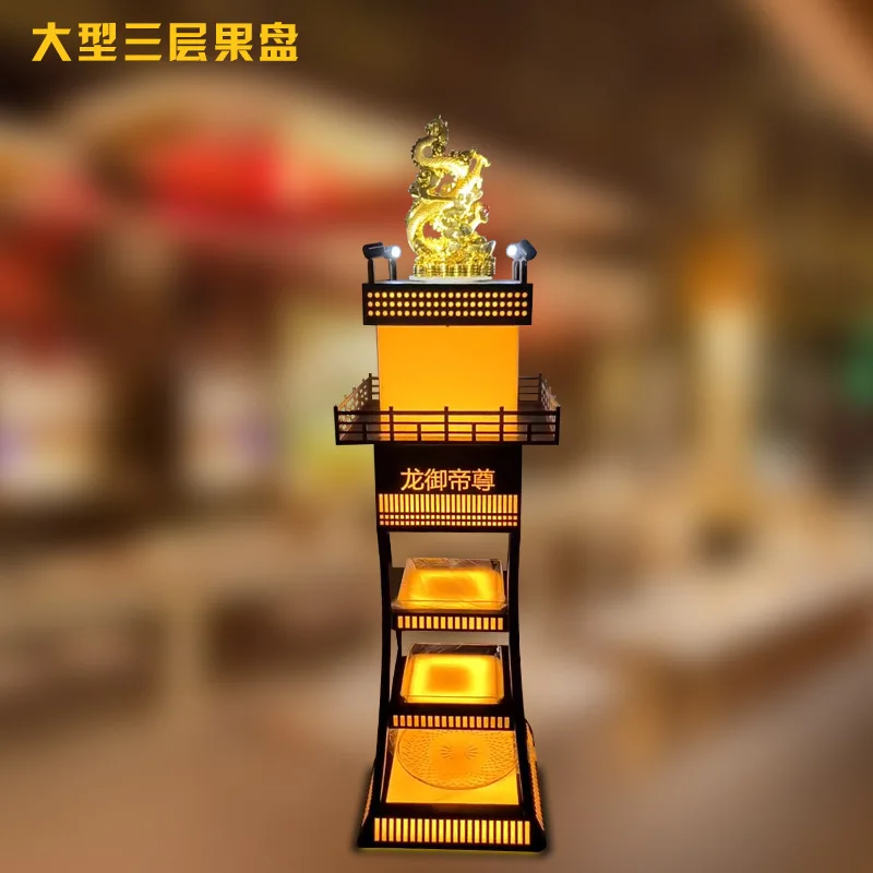 

Бар КТВ, большая двухслойная трехслойная большая тарелка с фруктами, креативный светящийся орнамент, пояс дракона, тарелка для закусок, светящаяся креативная