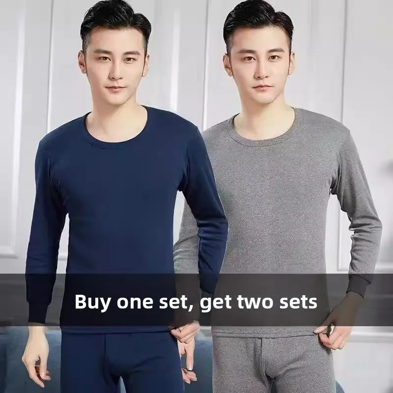 

Men's Thermal Underwear Set Thickened Autumn Clothes Long Sleeve T-shirt And Long Pants for Middle-Aged And Elderly People