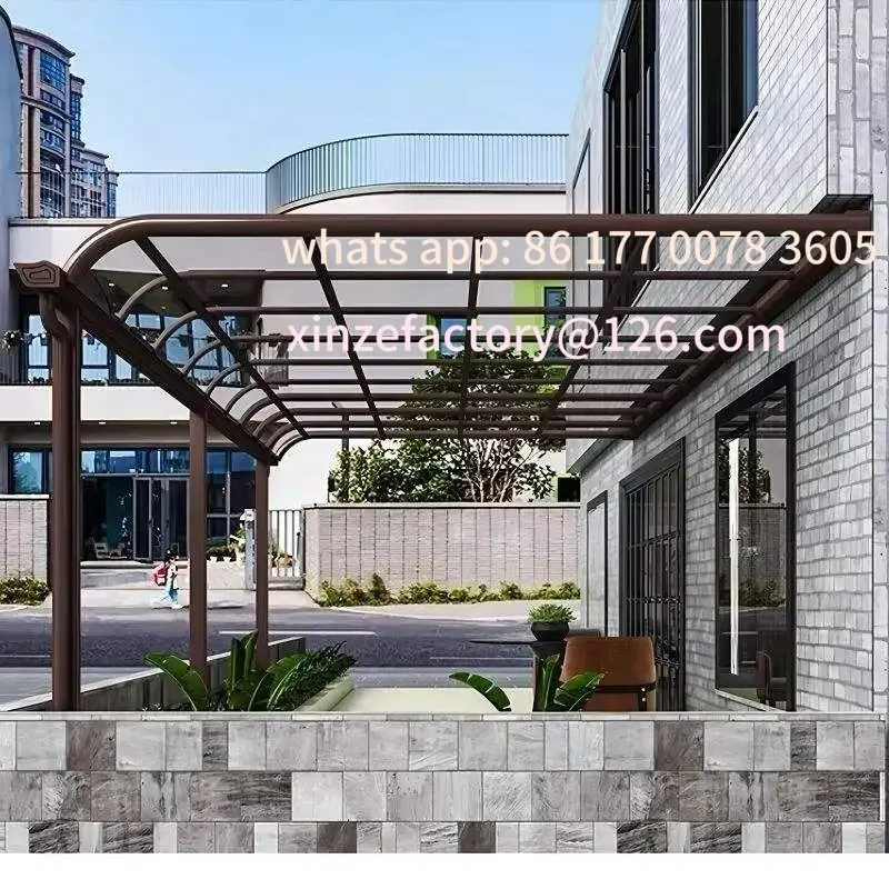 

Customizable Cantilever Aluminum Carport with Durable Polycarbonate Roof –Custom Size Window Awnings: Polycarbonate Front Door