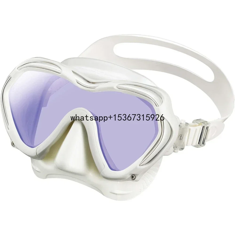 Paragon S Scuba Diving Mask Snorkeling Swimming Equipment and Water Sports Entertainment,White/White