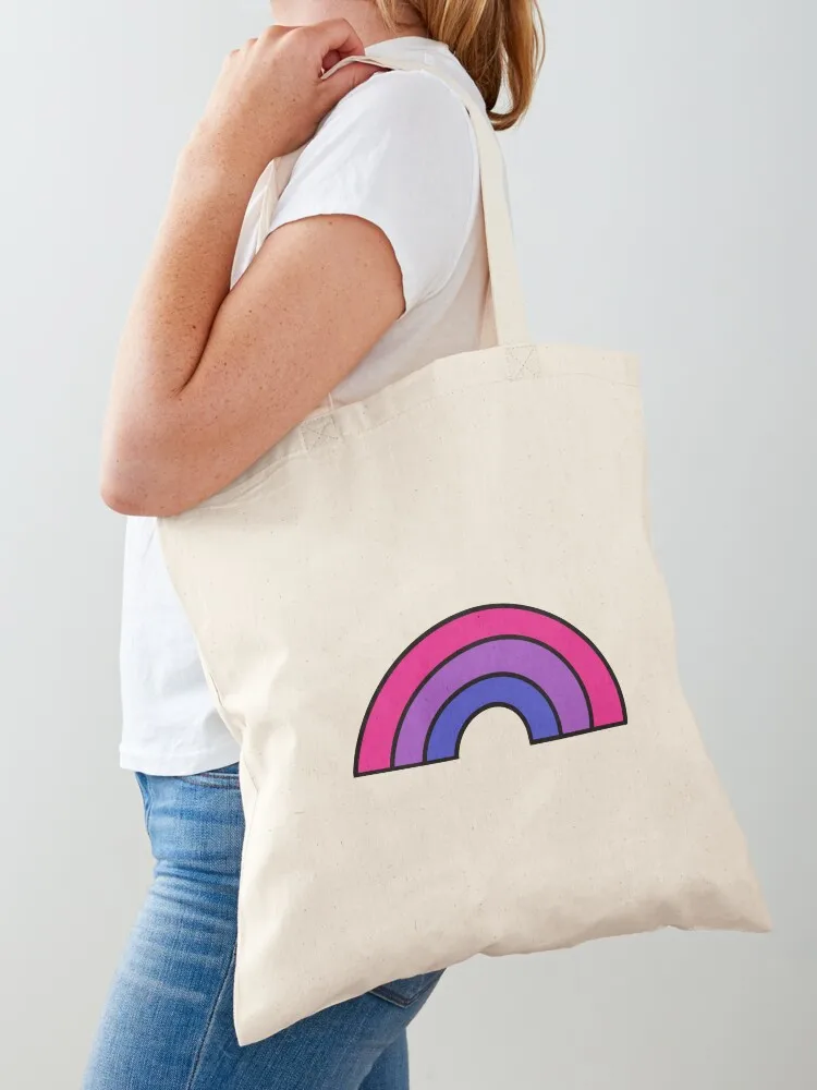 

Bi flag rainbow Tote Bag large size bags reusable grocery bags tote bag woman Eco bag
