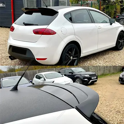 Bakre takspoiler för Seat Leon MK2 1P Leon 2 Tsi Tdi 4-dörrars halvkombi 2009-2012 Facelift bagageutrymme bak bak vinge karosserikit trimning 6 best sales Seat Leon 1p spoiler - №1