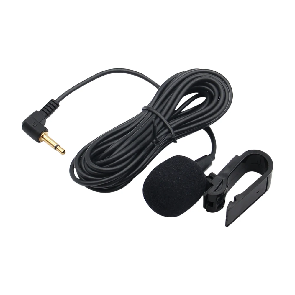 Mini Wired External Microphone 2 Pole Mono Black Easy To Plug-and-play Audio Mic  For Auto DVD Radio