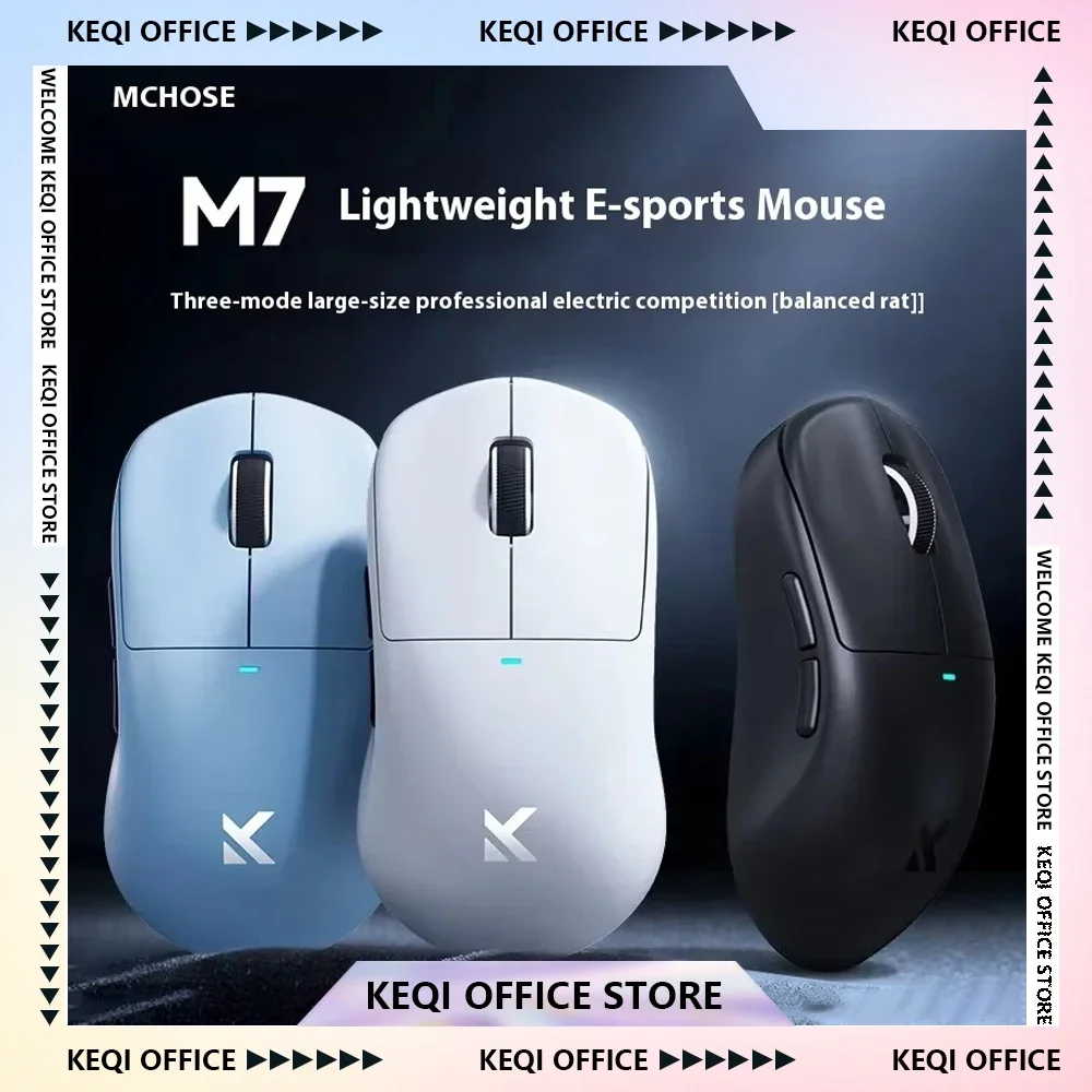

Mchose M7 Mouse Lightweight 8k Polling Rate PAW3395 Sensor Tri-mode Wireless Customized E-Sports Gaming Mice Pc Accessories Gift