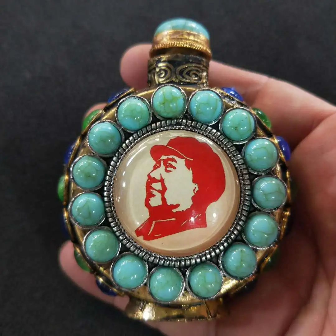 Ethnic Crafts Snuff Bottle Copper Tibetan Antique Old Goods Tibetan Antique Miscellaneous