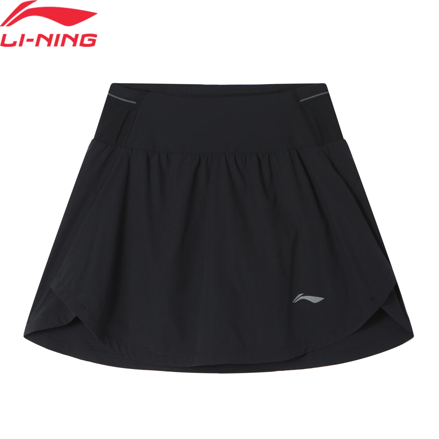 

Женские короткие юбки для бега Li-Ning AT DRY, обычные дышащие однотонные спортивные короткие юбки с подкладкой для тенниса и фитнеса ASKV022
