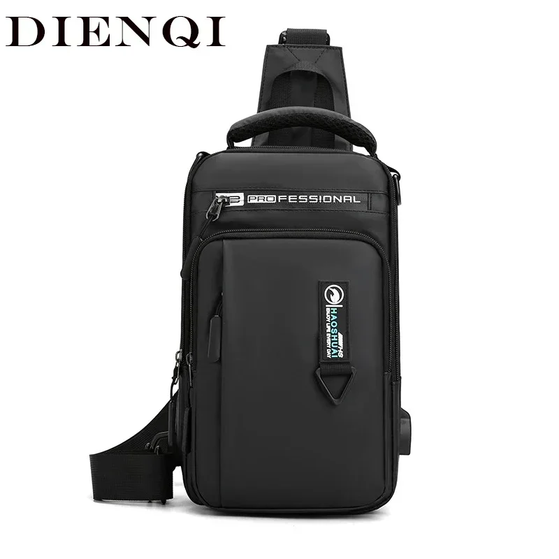 

Waterproof Chest Bag for Men USB Charging Port Small Shoulder Crossbody Sling Bag Chest Pack Pouch Satchel Casual Anti Theft Bag