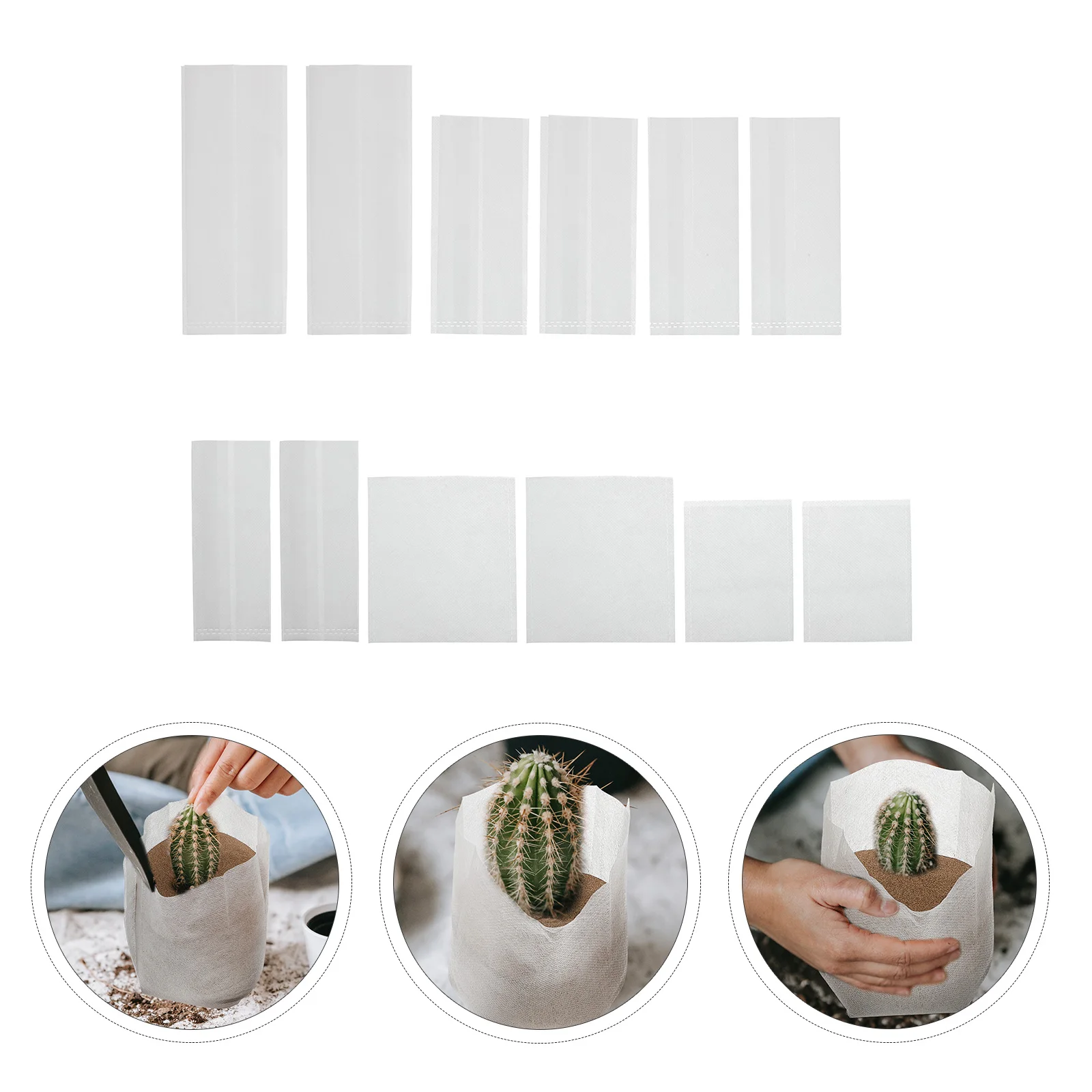 

500 Pcs Plant Nursery Bags Non woven Seedling Bag for Fruit Tree Grow Gardening White Fabric Vegetable Growing Pouches High