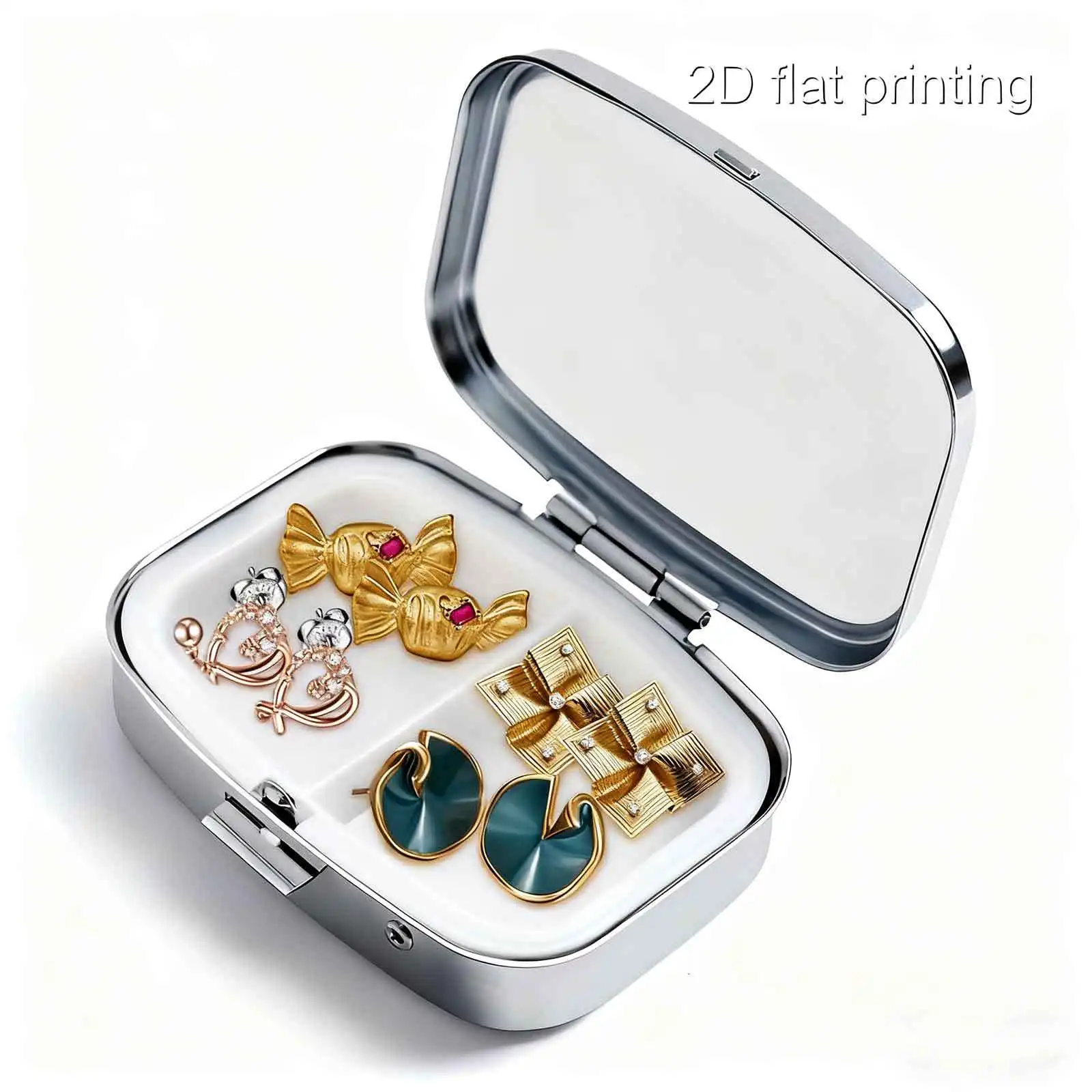 1Pc Flat Printing Pill Box, Portable Metal Material, Halloween Stained Glass Pumpkin Forest Cabin Square Illustration, Warm-Toned Retro Glass Watercolor Square Style Design - Capsule Box - Pill Capsule - Compact Creative Trinket Box - Small Particle Storage - Compartment Design - Practical Gift - Suitable for Long-Distance Travel - Preferred Gift for Giving - Portable and Easy to Carry