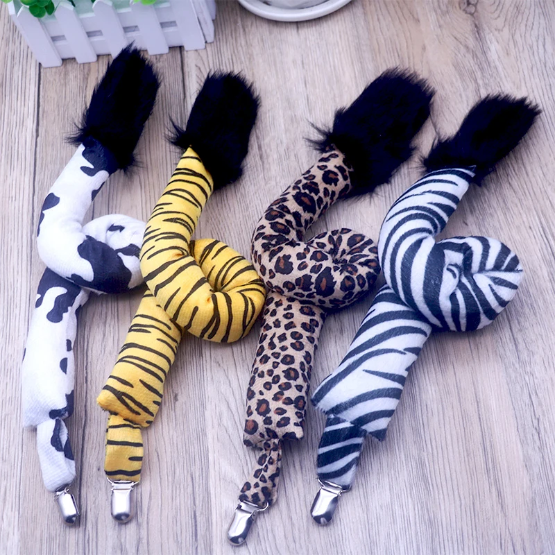 

Cute Cartoon Animal Cow Tiger Leopard Zebra Tail Carnival Cosplay Party Performance Decorative Props