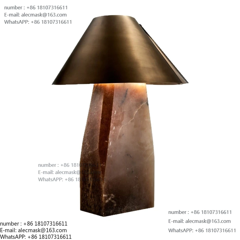 

High luxury marble square Nordic table lamp ins living room black decorative lamp bedroom lamp