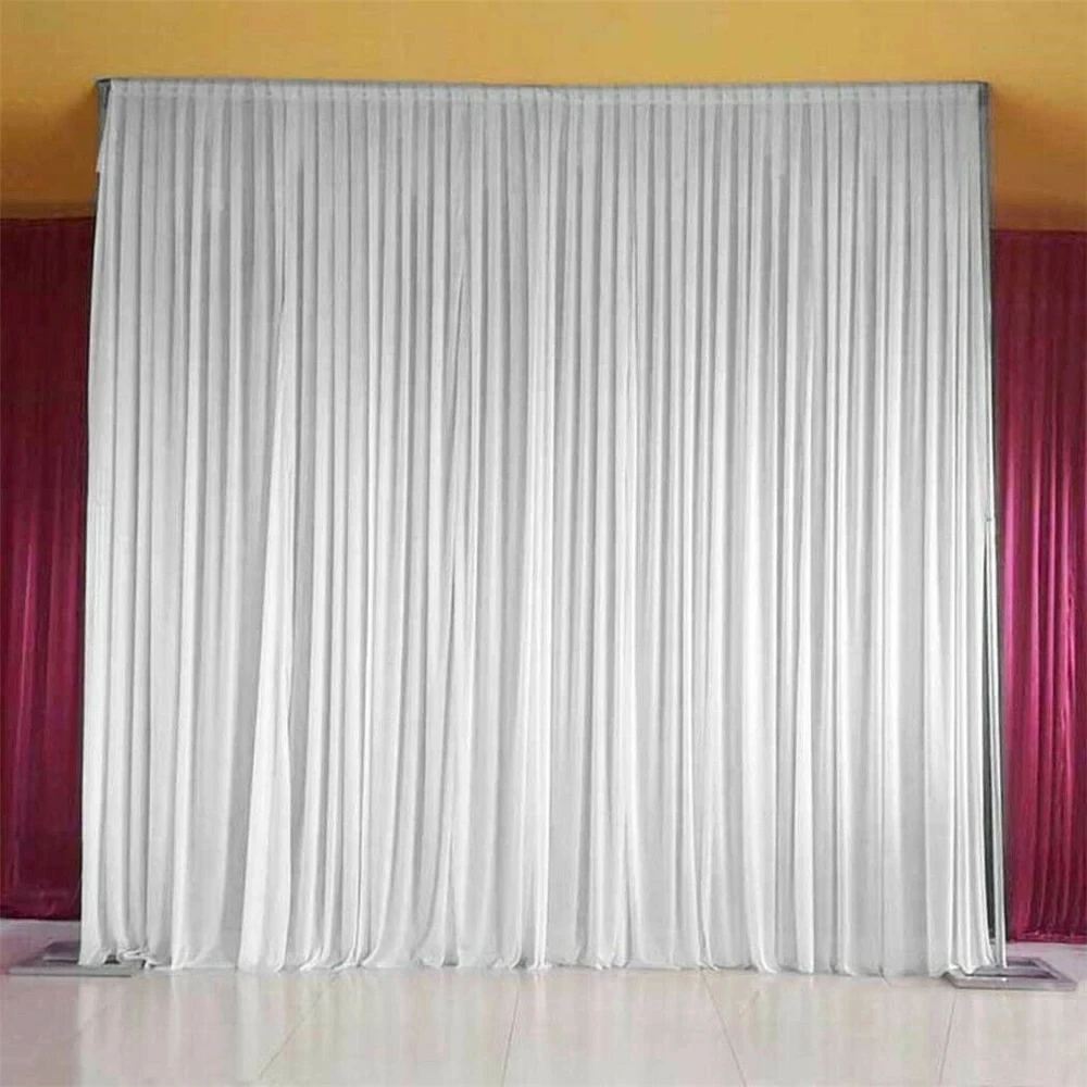 10ft X 10ft White Pleated Decoration Wedding Photography Backdrop Curtain For Celebration Stage Party Decor