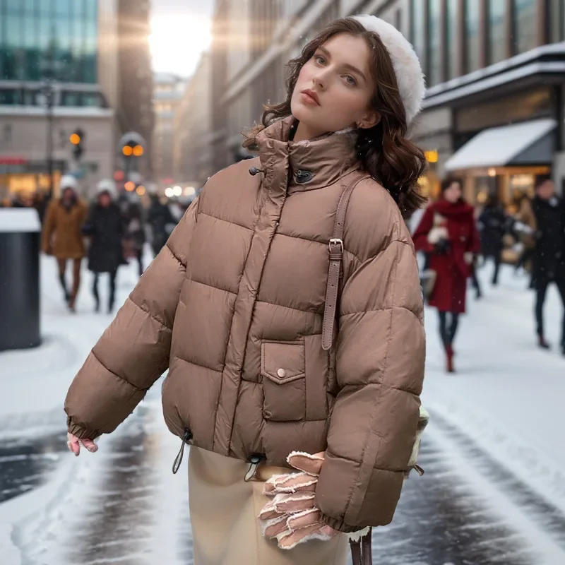 Women New Short Cotton Jacket For Model Women Thicken Warm Cotton Jacket Female Pure Color Loose Parkas Coats Women's Clothing