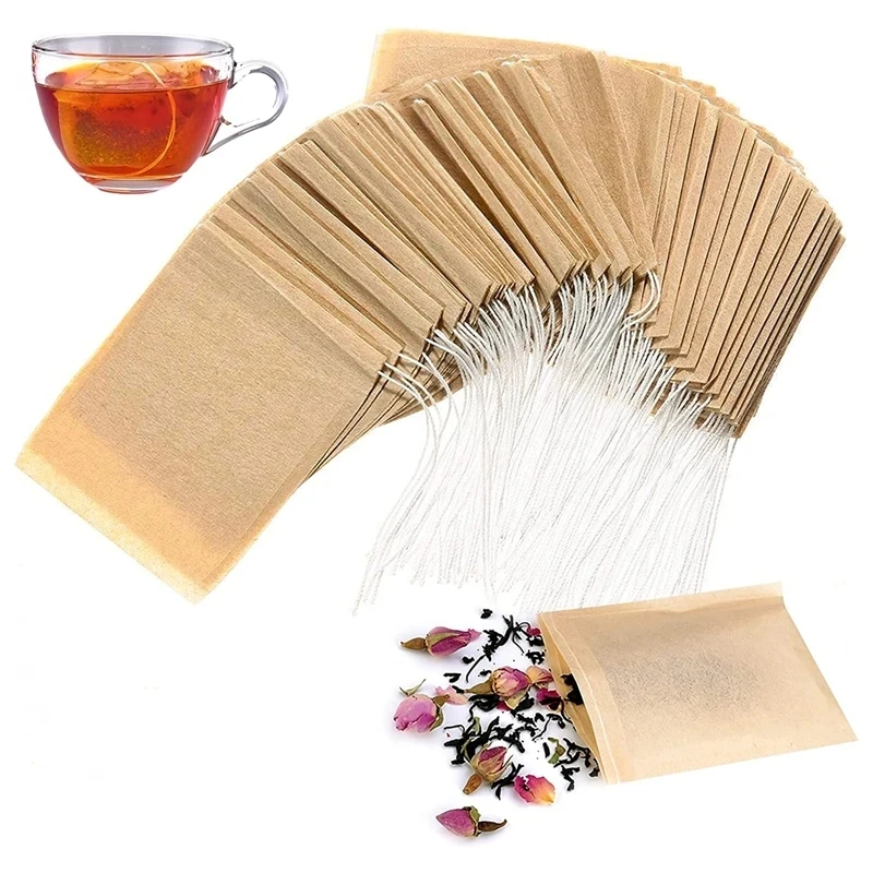 

Disposable Teabags Biodegradable Paper Tea Filter Bag with String Heal Seal Empty Drawstring Spice Loose Leaf Tea Powder