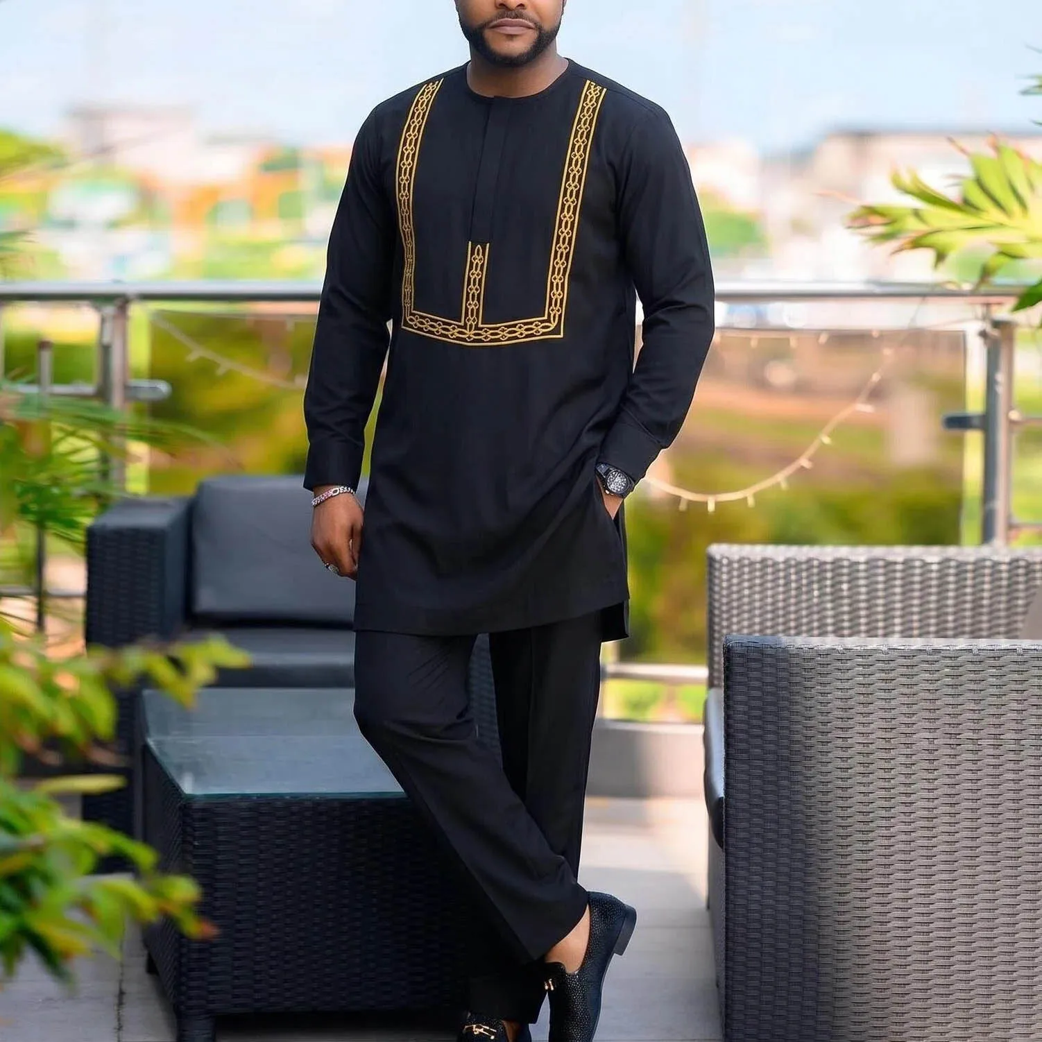 Roupas de grife masculinas, roupas de marca de luxo para homens, traje tradicional africano Dashiki, 2 peças, ternos elegantes para homens, conjuntos completos de calças