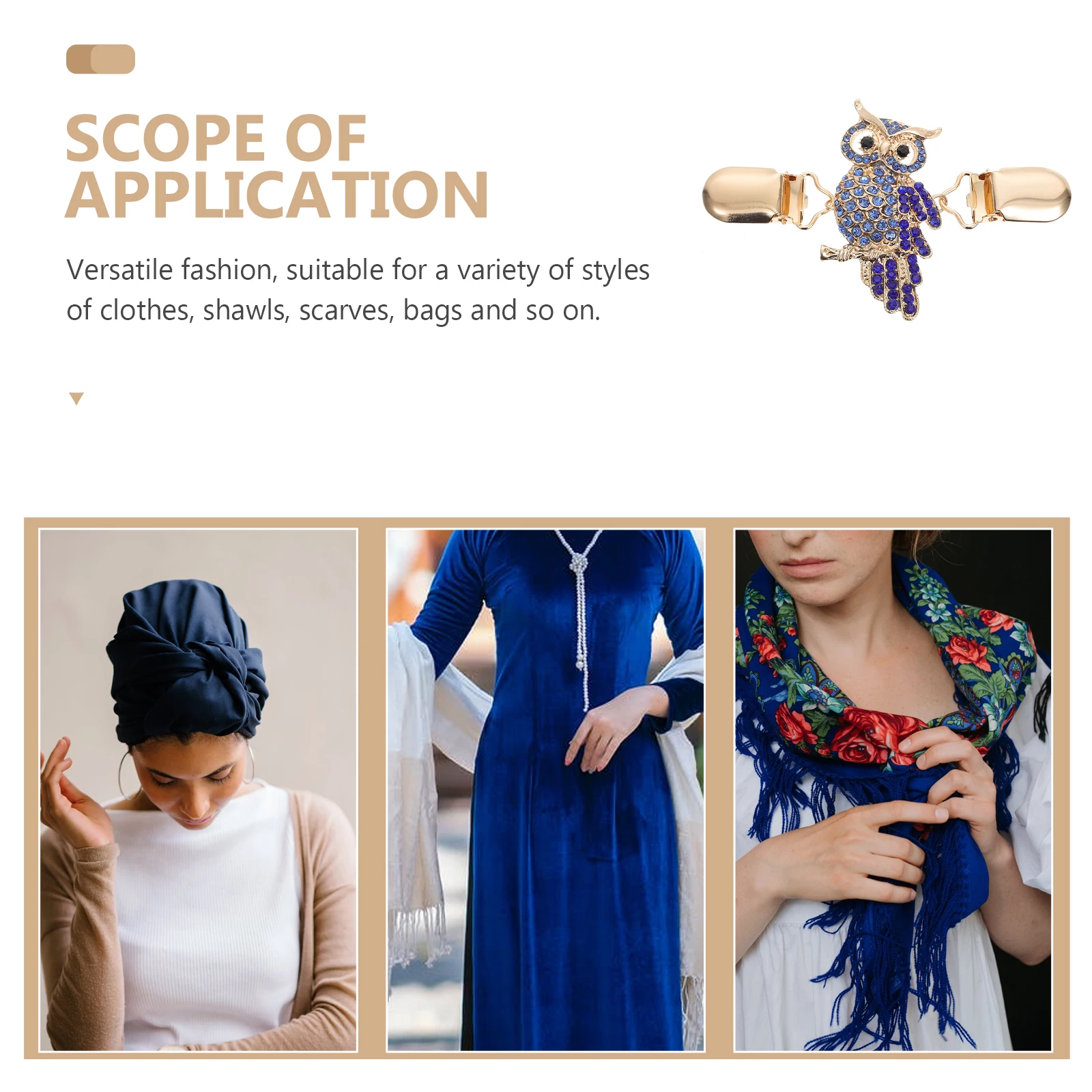 

Owl Design Cardigan Collar Clips Durable Alloy Creative Sweater Shawl Clip Dress Shirt Brooch Clip Women Clips for Women