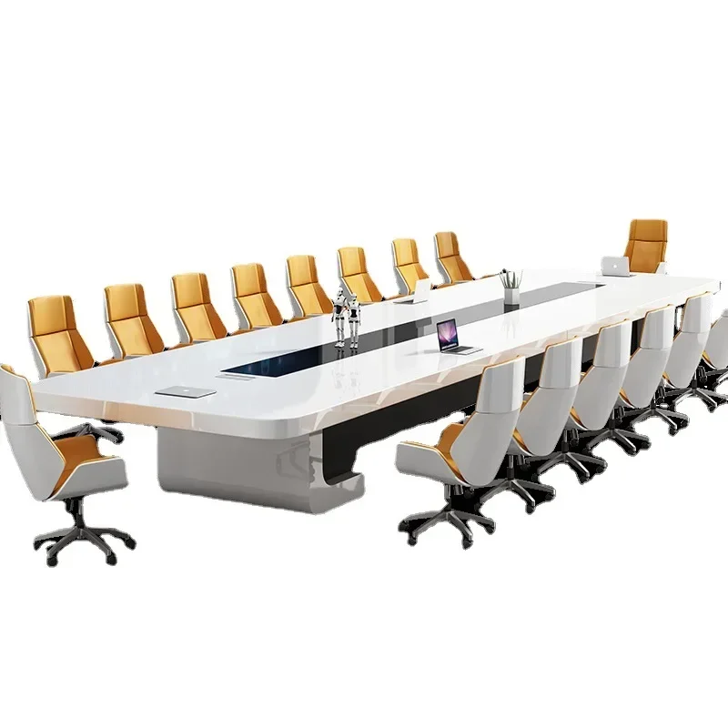 HYZ7 Rectangle long working desk design office conference table modern meeting room table