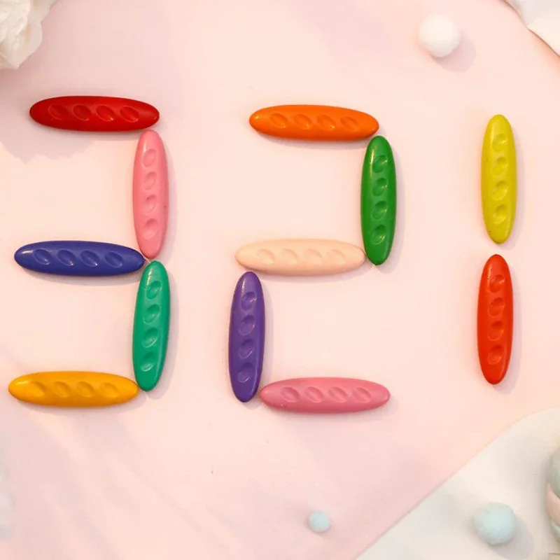 12/24/36 색상 어린이는 손을 더럽히지 않습니다 플라스틱 크레용 세트 크리 에이 티브 페인팅 도구 땅콩 모양의 빨 수있는 지울 수있는