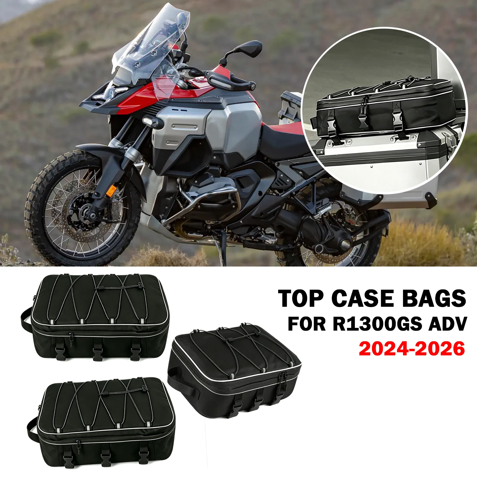 

For R 1300 GS ADV R1300GSA 2024-2026 R1300GS Adventure Waterproof bag Top Box Panniers Bag Side Top Bag Case Luggage Saddlebag