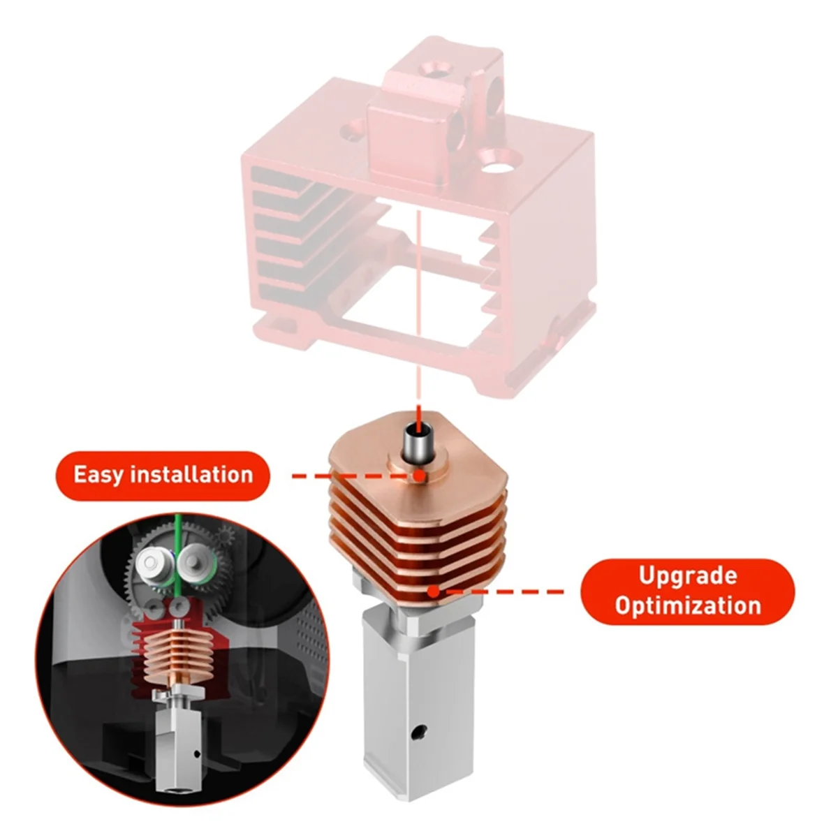 

Новый Hotend для BambuLab P1S X1 TZ V3.0, обновленный Hotend для высокотемпературной печатающей головки из бамбукового титанового сплава Hotend