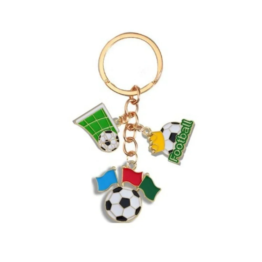 Alloy Material Football Player Keychain Sport Style I Love Football Key Ring Jewelry Gift Creativity Design