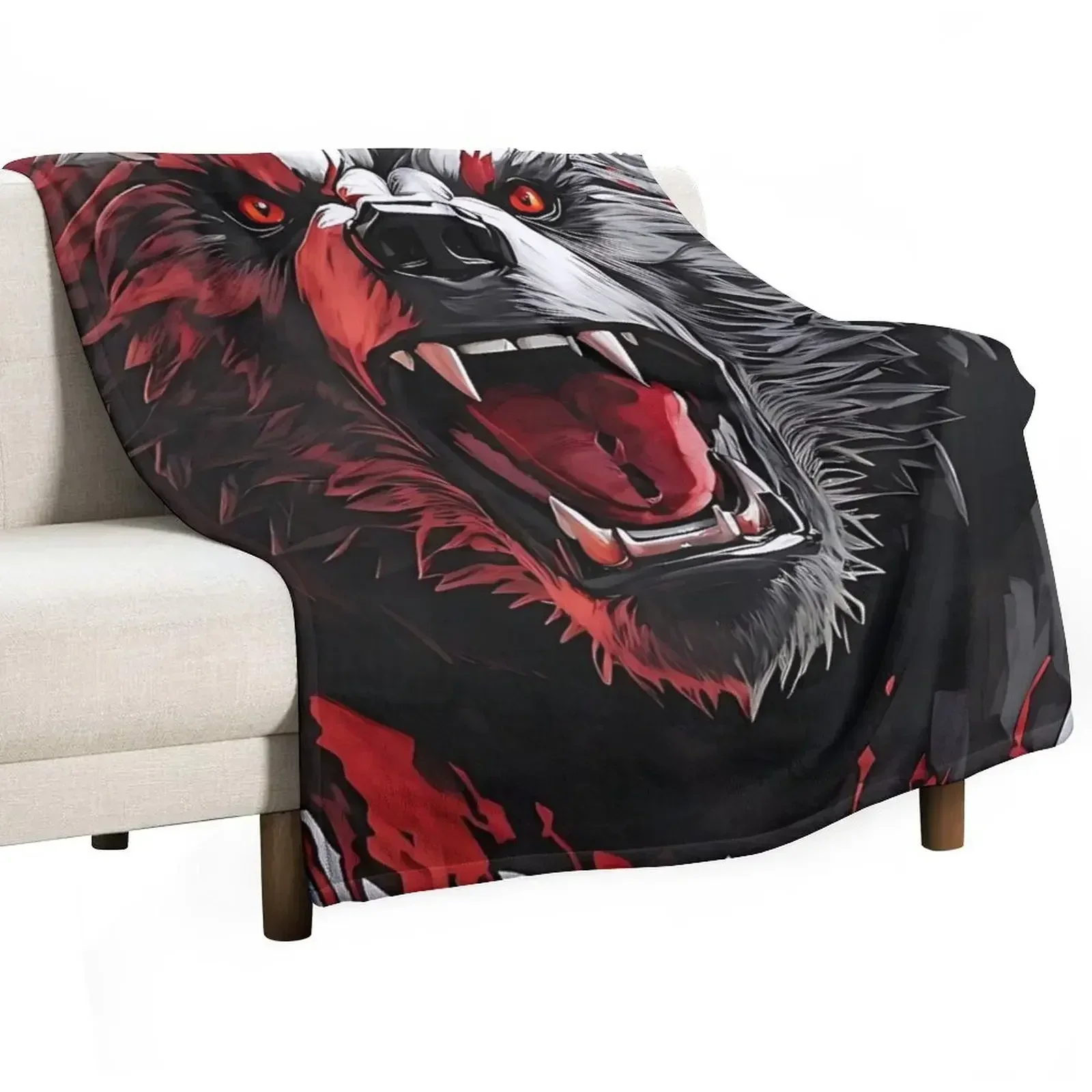 Savage Black Bear Throw Blanket Softest Polar Blankets