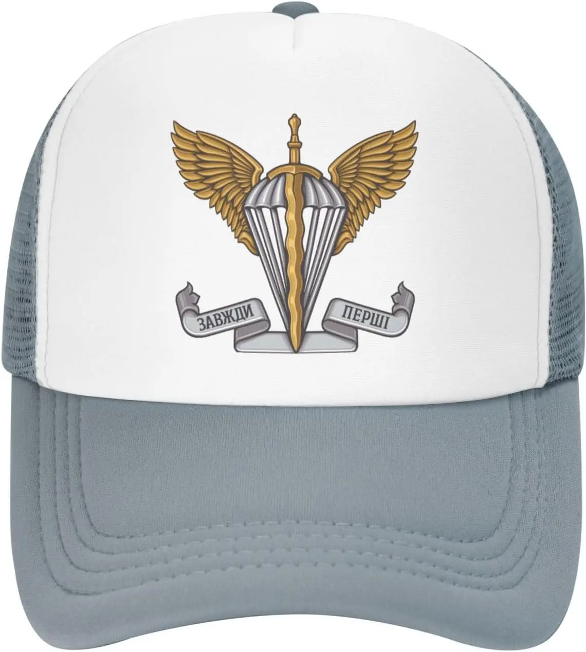 Ukrainian-Air-Assault-Forces-Wings-Paratrooper-Crest-Trucker-Hat-Adjustable-Mesh-Baseball-Cap-for-Men-Women