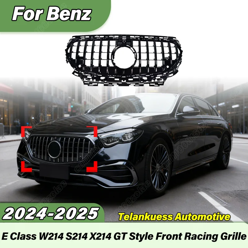 

For Mercedes Benz E Class Pre-facelift S214 X214 E200 2024 2025 Automobile GT Style Front Bumper Air Intake Grille Body Kit